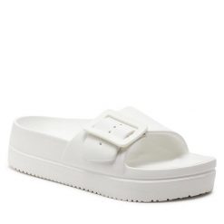 Klapki Big Star Shoes. Białe klapki damskie BIG STAR SHOES, bez wzorów, retro, bez obcasa, bez zapięcia. Za 59.99 zł.