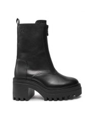 Calvin Klein Jeans Botki Chunky Heeled Zip YW0YW01541 Czarny. Czarne botki damskie Calvin Klein Jeans, bez wzorów, z jeansu, bez obcasa, na słupku, bez zapięcia. Za 749.99 zł.