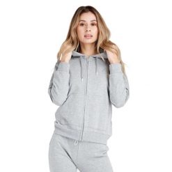 Bluza z bawełna z kaptur na co dzień na siłownię. Szare bluzy damskie LEONE 1947 APPAREL, s, bez wzorów, z bawełny, sportowe, bez ramiączek, bez kaptura. W wyprzedaży za 286.28 zł.