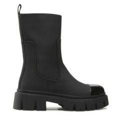 Botki Jenny Fairy. Czarne botki damskie Jenny Fairy, bez wzorów, bez obcasa, na płaskiej podeszwie, bez zapięcia. Za 119.99 zł.