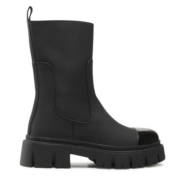 Botki Jenny Fairy. Czarne botki damskie Jenny Fairy, bez wzorów, bez obcasa, na płaskiej podeszwie, bez zapięcia. Za 119.99 zł.