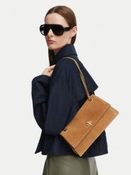 Tory Burch Torebka Kira Turnlock Suede Shoulder Bag 178857 Brązowy. Brązowe listonoszki damskie Tory Burch, bez wzorów, ze skóry, bez dodatków. Za 2,754.00 zł.