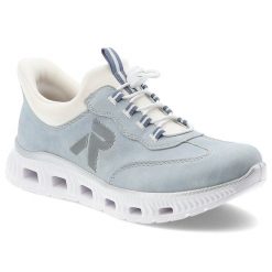 Niebieskie Półbuty Rieker Sportowe Obuwie Damskie. Niebieskie obuwie sportowe damskie Rieker, na wiosnę, bez wzorów, bez zapięcia. Za 289.00 zł.
