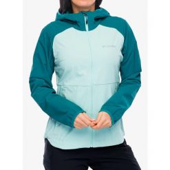 Kurtka softshell damska Columbia Heather Canyon II Hooded Softshell. Zielone kurtki sportowe damskie Columbia, bez wzorów, z softshellu, bez ramiączek, bez kaptura, trekkingowe. Za 366.99 zł.
