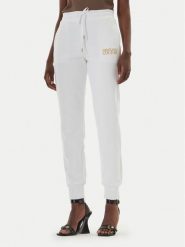 Versace Jeans Spodnie dresowe 80HAAT01 Biały Regular Fit. Białe spodnie dresowe damskie Versace Jeans, bez wzorów, z bawełny. Za 899.99 zł.