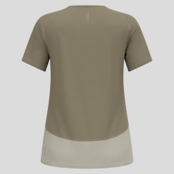 Koszulka do biegania damska Odlo X-Alp Trail T-Shirt Crew Neck S/S. Brązowe bluzki damskie ODLO, s, bez wzorów, sportowe, bez kołnierzyka, bez ramiączek. Za 266.99 zł.