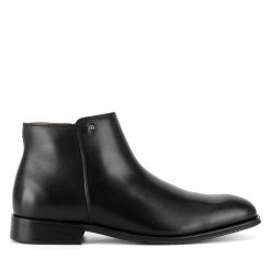 Botki GINO ROSSI. Czarne botki męskie Gino Rossi, bez wzorów, bez obcasa, bez zapięcia. Za 359.99 zł.