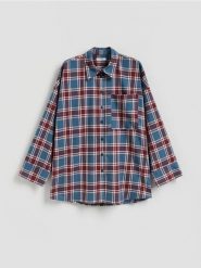 Koszula oversize - wielobarwny. Koszule damskie Reserved, l, bez wzorów, z tkaniny, bez kołnierzyka, bez ramiączek. Za 159.99 zł.