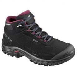 Buty trekkingowe damskie Salomon Shelter CS WP. Czarne obuwie trekkingowe damskie Salomon, z gumy, bez zapięcia. Za 638.00 zł.