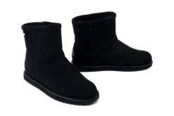 EMU AUSTRALIA W13216 Banks black, botki damskie. Czarne botki damskie Emu Australia, bez wzorów, z wełny, bez obcasa, bez zapięcia. Za 624.02 zł.