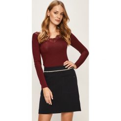 Morgan - Bluzka. Brązowe bluzki damskie Morgan, m, bez wzorów, z bawełny, bez kołnierzyka, bez ramiączek. Za 129.90 zł.