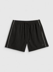 4F Spodenki plażowe damskie - czarne L. Czarne szorty damskie 4F, bez wzorów, z dresówki, sportowe. Za 99.99 zł.