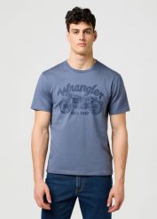 MESKA KOSZULKA WRANGLER AMERICANA TEE GRISAILLE 112371414. T-shirty męskie Wrangler, l, bez wzorów, bez kołnierzyka, bez ramiączek. Za 79.99 zł.