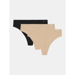Bielizna damska Under Armour PURE STRETCH NO SHOW THONG -SOLID 3PK. Brązowa majtki damskie Under Armour. Za 84.99 zł.