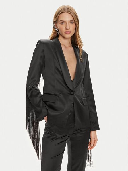 Fracomina Marynarka FQ24SJ2002W41101 Czarny Regular Fit. Czarne marynarki i żakiety damskie Fracomina, bez wzorów, z syntetyku, bez kołnierzyka, bez ramiączek. Za 419.99 zł.