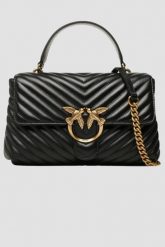 PINKO Czarna torebka Love Lady Puff Classic CL. Czarne torebki do ręki damskie Pinko, bez wzorów, ze skóry, bez dodatków. W wyprzedaży za 1,289.99 zł.