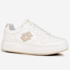 Buty damskie sportowe snekaersy Lotto PALIOT PF. Białe obuwie sportowe damskie Lotto, bez wzorów, bez zapięcia, trekkingowe. Za 119.00 zł.