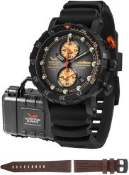Zegarek męski Vostok Europe VK61-571C611S czarny. Czarne zegarki męskie Vostok Europe, bez wzorów. Za 5,582.60 zł.