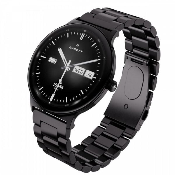 Smartwatch Garett Quantum Czarny stalowy. Czarne zegarki smartwatch GARETT, bez wzorów. Za 264.25 zł.