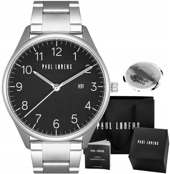 Zegarek męski Paul Lorens PASLO-1C1 Z GRAWEREM. Zegarki męskie Paul Lorens, bez wzorów. Za 199.00 zł.