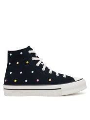 Converse Trampki Chuck Taylor All Star Lift Polka Dots Platform A12608C Czarny. Czarne trampki i tenisówki damskie Converse, bez wzorów, z materiału, bez zapięcia. Za 209.99 zł.
