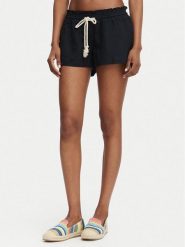 Roxy Szorty materiałowe Oceanside ARJNS03007 Czarny Regular Fit. Czarne szorty damskie Roxy, bez wzorów, z materiału. Za 169.99 zł.