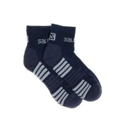Skarpety Unisex Dla Dorosłych (zestaw 2 Sztuk). Niebieskie skarpety męskie Salomon, bez wzorów, z bawełny. Za 68.99 zł.