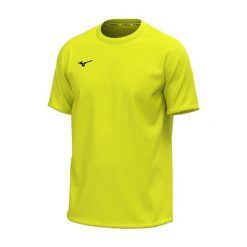 T-shirt Mizuno Team Training. Żółte t-shirty damskie Mizuno, bez wzorów, sportowe, bez kołnierzyka, bez ramiączek. Za 118.50 zł.