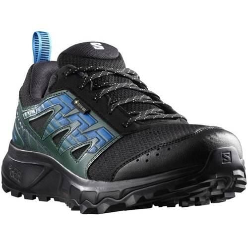 Buty trekkingowe męskie Salomon Wander Gtx. Czarne buty zimowe męskie Salomon, bez wzorów, z materiału, bez obcasa, bez zapięcia. Za 489.99 zł.