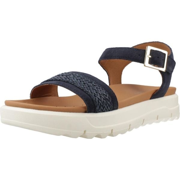 Sandały GEOX D XAND 2.1S Niebieski. Niebieskie sandały damskie Geox, bez wzorów, ze skóry, bez obcasa, bez zapięcia. Za 264.99 zł.
