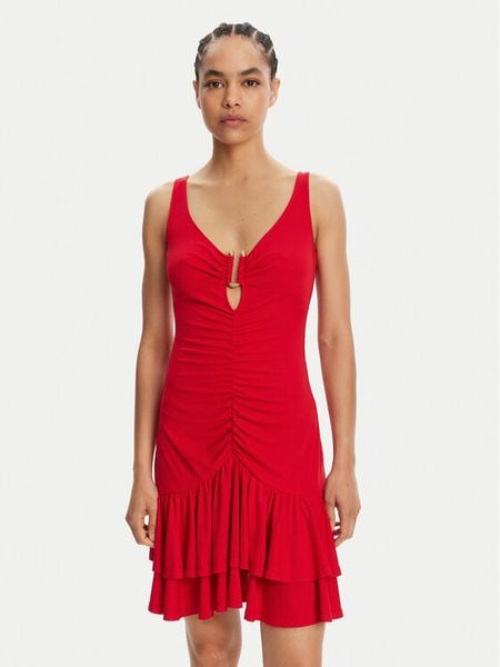 Just Cavalli Sukienka codzienna 78PAO907 Czerwony Slim Fit. Czerwone sukienki damskie Just Cavalli, na co dzień, bez wzorów, z syntetyku, bez kołnierzyka, bez ramiączek, proste. Za 1,099.00 zł.