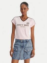 Juicy Couture T-Shirt Juicy Wag JCWCT126319 Różowy Slim Fit. Czerwone t-shirty damskie Juicy Couture, xxs, bez wzorów, bez kołnierzyka, bez ramiączek. Za 199.99 zł.