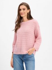 JOOP! Sweter z domieszką alpaki i wełny Kobiety Wełna różowy, 36. Czerwone swetry nierozpinane damskie JOOP!, bez wzorów, z dzianiny, bez kołnierzyka, bez ramiączek. Za 879.95 zł.