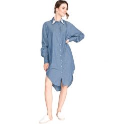TWINSET Sukienka Niebieski. Niebieskie sukienki damskie Twinset, xs, bez wzorów, z bawełny, bez kołnierzyka, bez ramiączek. Za 795.95 zł.