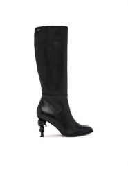 KARL LAGERFELD Kozaki KL39175 Czarny. Czarne kozaki damskie KARL LAGERFELD, bez wzorów, ze skóry, bez obcasa, na słupku, bez zapięcia. Za 1,209.00 zł.