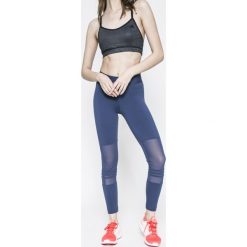 Adidas Performance - Legginsy. Niebieskie legginsy damskie adidas Performance, z aplikacjami, z bawełny. W wyprzedaży za 79.90 zł.