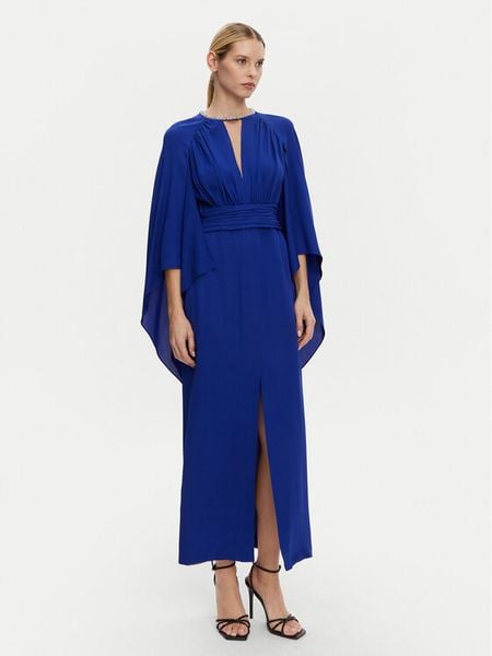 Luisa Spagnoli Sukienka wieczorowa Predicato 541707 Niebieski Regular Fit. Niebieskie sukienki damskie Luisa Spagnoli, bez wzorów, z jedwabiu, wizytowe, bez kołnierzyka, bez ramiączek. Za 3,059.00 zł.