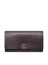 Calvin Klein Portfel Emblem Hw Long Bifold LV04F1316G Brązowy. Brązowe portfele damskie Calvin Klein, ze skóry. Za 329.99 zł.