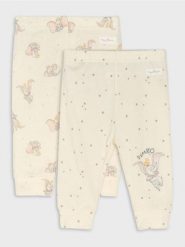Bawełniane legginsy 2 pack Dumbo - kremowy. Białe legginsy damskie Sinsay, l, bez wzorów, z bawełny. Za 25.99 zł.