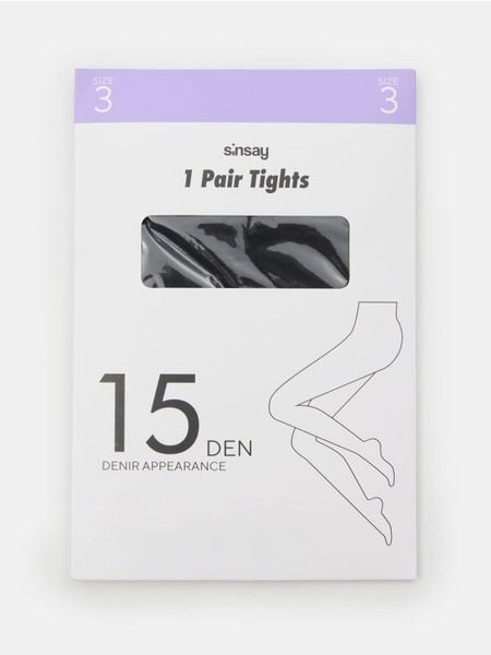 Rajstopy 15 DEN - czarny. Czarne rajstopy i pończochy Sinsay, bez wzorów. Za 9.99 zł.