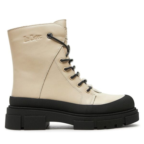 Trzewiki Lee Cooper. Białe botki damskie Lee Cooper, bez wzorów, bez obcasa, na płaskiej podeszwie, bez zapięcia. Za 189.99 zł.