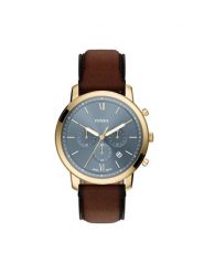 Fossil Zegarek Neutra FS6162 Brązowy. Brązowe zegarki męskie FOSSIL, bez wzorów, ze skóry. Za 779.99 zł.