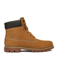 Trzewiki Lasocki. Brązowe botki męskie Lasocki, bez wzorów, bez obcasa, bez zapięcia. Za 299.99 zł.