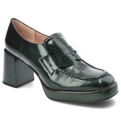 Zielone Półbuty Hispanitas Buty Na Słupku. Zielone półbuty damskie Hispanitas, bez wzorów, ze skóry, eleganckie, bez obcasa, na obcasie, bez zapięcia. Za 639.00 zł.