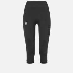 Legginsy termoaktywne damska MILLET Drynamic Soft 3/4 Tight W. Czarne legginsy damskie Millet, bez wzorów, z dzianiny. Za 199.00 zł.