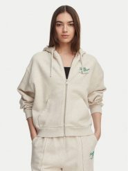 Tommy Hilfiger Bluza Terry WW0WW47845 Kremowy Relaxed Fit. Białe bluzy damskie Tommy Hilfiger, l, bez wzorów, z bawełny, bez ramiączek, bez kaptura. Za 649.99 zł.