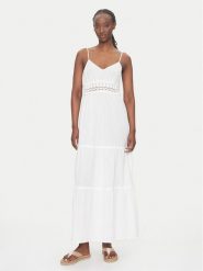 Vero Moda Sukienka letnia Quincy 10324588 Biały Regular Fit. Białe sukienki damskie Vero Moda, na lato, xl, bez wzorów, z bawełny, bez kołnierzyka, bez ramiączek. Za 169.99 zł.