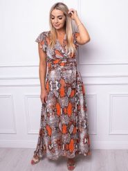 Sukienka Model Simone Wąż - Jersa. Sukienki damskie Jersa, l, bez wzorów, wizytowe, bez kołnierzyka, plus size, bez ramiączek, kopertowe. Za 557.28 zł.
