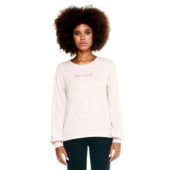 Bluza z wełna z ściągacze na co dzień na siłownię. Brązowe bluzy damskie LEONE 1947 APPAREL, bez wzorów, z poliesteru, sportowe, bez ramiączek, bez kaptura. W wyprzedaży za 151.56 zł.