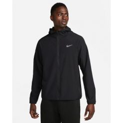Męskie kurtka z kapturem FORM DRI-FIT HOODED. Czarne kurtki męskie Nike, l, bez wzorów, z materiału, z kapturem. Za 314.50 zł.